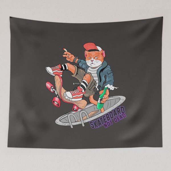 Item preview, Cat board Skateboard Skater funny art designed and sold by AssamFT.