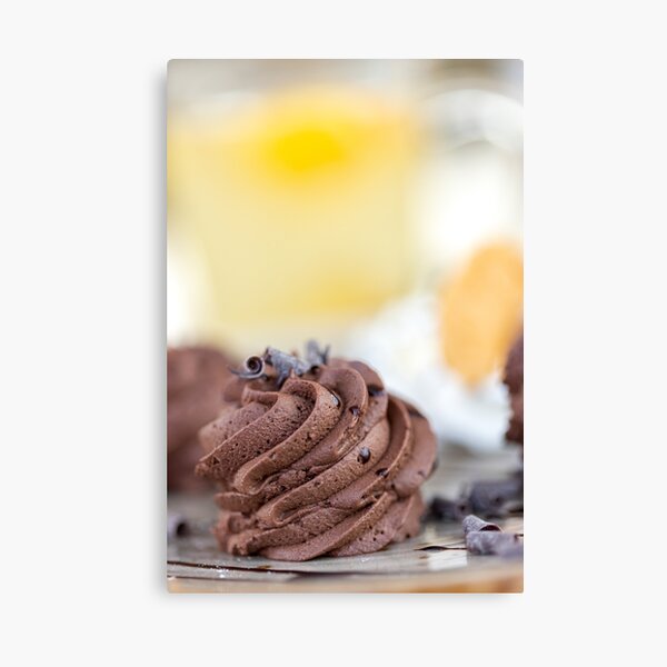 Chocolate mousse with chocolate flakes Canvas Print