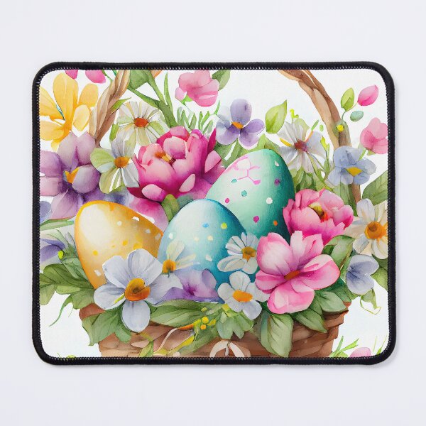 Item preview, Easter Egg and Flower Basket Gift in Soft Spring Watercolors designed and sold by CGSGraphics.