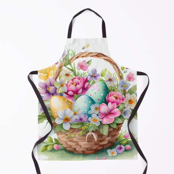 Item preview, Easter Egg and Flower Basket Gift in Soft Spring Watercolors designed and sold by CGSGraphics.