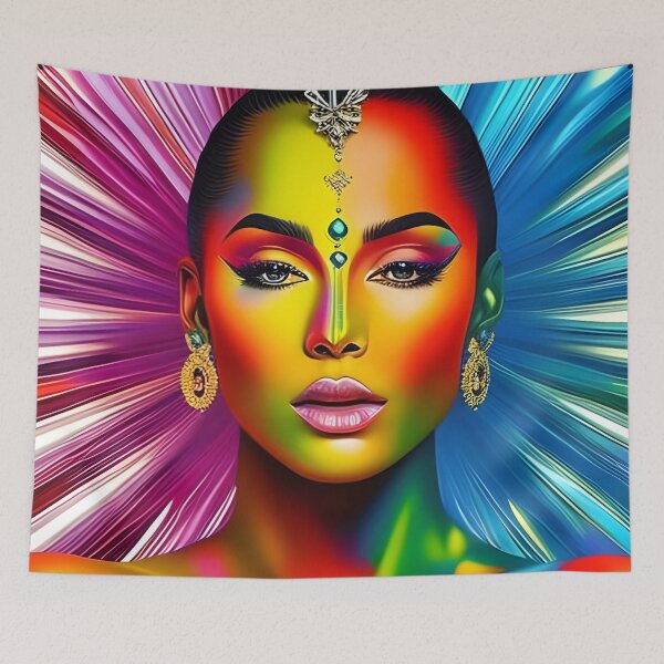 Item preview, Unexpected Beauty: Surreal Woman Portrait with Vibrant Details designed and sold by artmanikin.