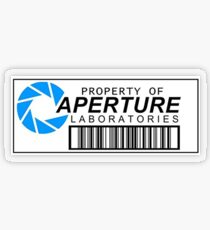 Eigentum von Aperture Labs Transparenter Sticker