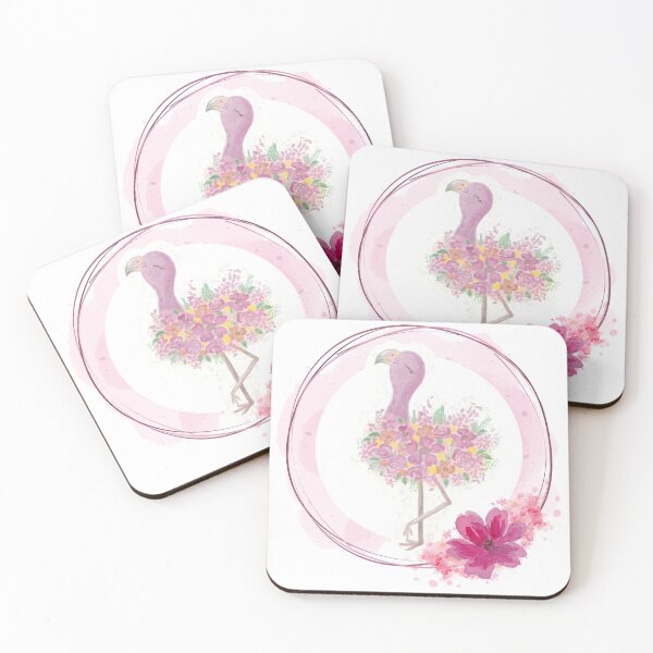 Item preview, Cute pastel watercolor flamingo design with leaves and flowers designed and sold by TrusteeDesign.