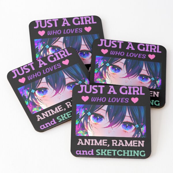 Item preview,  Just A Girl Who Loves Anime Ramen and Sketching designed and sold by Smile Shop ⭐⭐⭐⭐⭐.