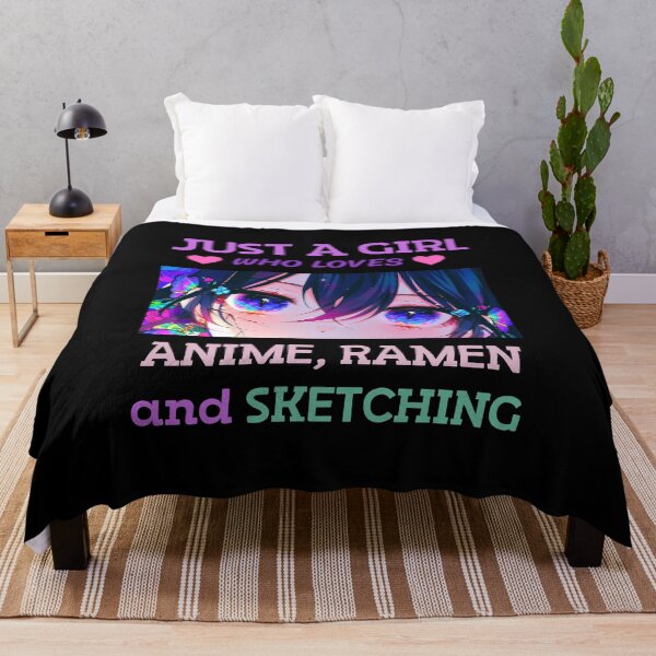Item preview, Just A Girl Who Loves Anime Ramen and Sketching designed and sold by Smile Shop ⭐⭐⭐⭐⭐.