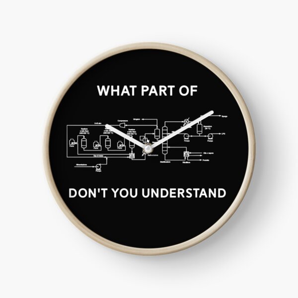 Funny Chemical Engineering T Shirt Clock