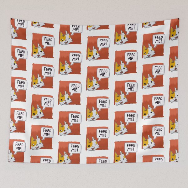 Item preview, Feed Me! [Calico Cat With A Red Background] designed and sold by Quirkball.
