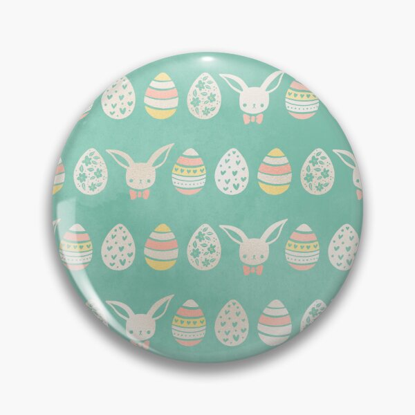 Item preview, cute easter bunnies and eggs retro style on a green background designed and sold by Dream Designs.