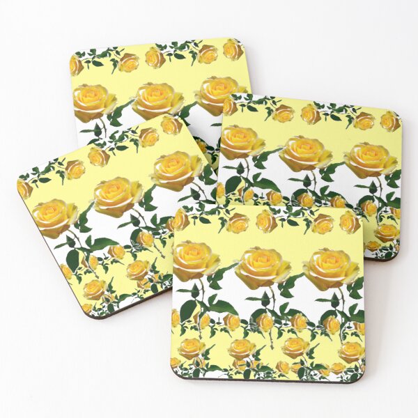 Item preview, YELLOW ROSE GARDEN DESIGNS YELLOW-WHITE ART designed and sold by sharlesart.