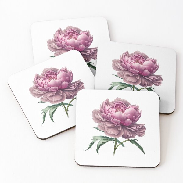 Artikelvorschau, Schöne Blumen-Rosa-Pfingstrosen-Ebene - Pfingstrosen-Aquarell entworfen und verkauft von AniMangArt.