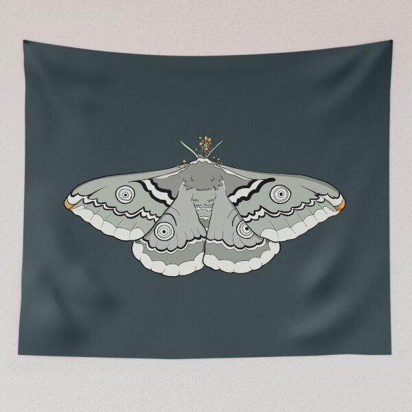 Item preview, Emperor moth infected with cordyceps (green  / orange) designed and sold by goatgeneration.