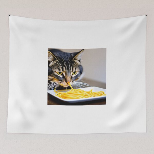Item preview, Cat Eating Spaghetti designed and sold by erion-store.