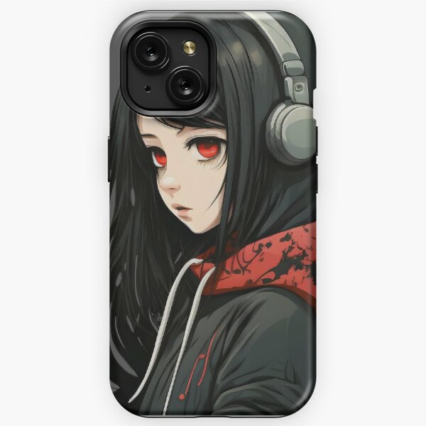 Anime Girl in Hoodie - Red / Black Aesthetic Art Print for Sale by Nymmzi