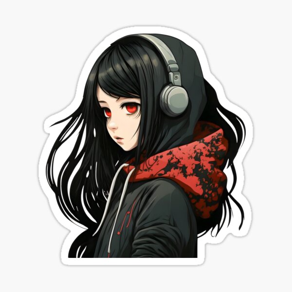 Headphone Cute Anime Girl Black Hoodie anime hoodie cool HD wallpaper   Pxfuel