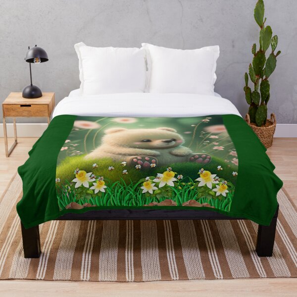 Item preview, Bear Sitting in Garden with Yellow Flowers and  Honey Bees designed and sold by Winarrts.