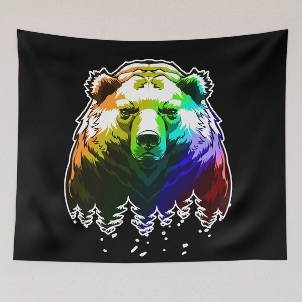 Item preview, Tie Dye Rainbow Bear Black Apparel designed and sold by PastyDesigns.