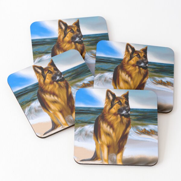 Item preview, A German Shepherd Watercolour Design. Beach German Shepherd.  Water German Shepherd. designed and sold by Doggymadness.