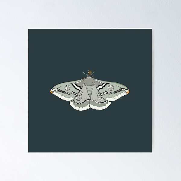 Item preview, Emperor moth infected with cordyceps (green  / orange) designed and sold by goatgeneration.