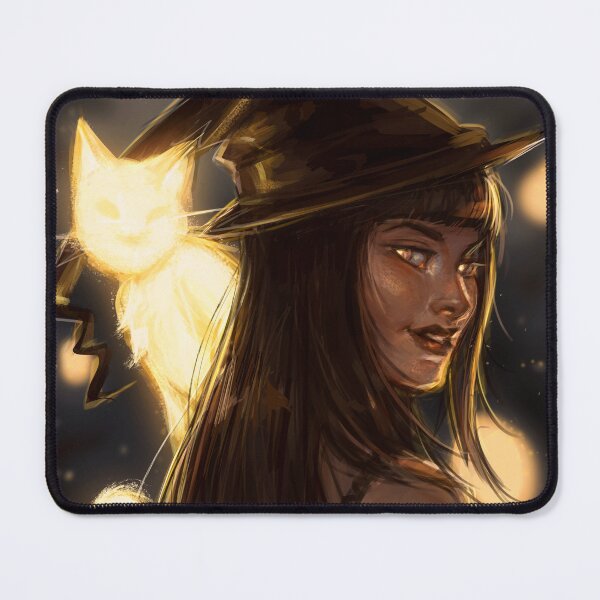Item preview, Witch and her glowing cat designed and sold by Ellieart-mj.