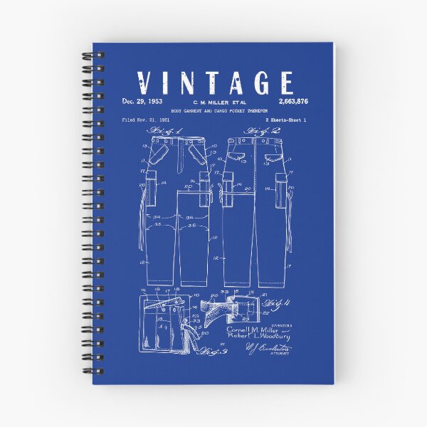 Item preview, vintage body garment and cargo pocket therefor Patent art - cargo pants Blueprint Drawing Print designed and sold by ismdesigner.