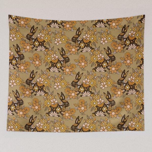 Item preview, Flower Power Bunnies – Ochre designed and sold by Cat Coquillette.