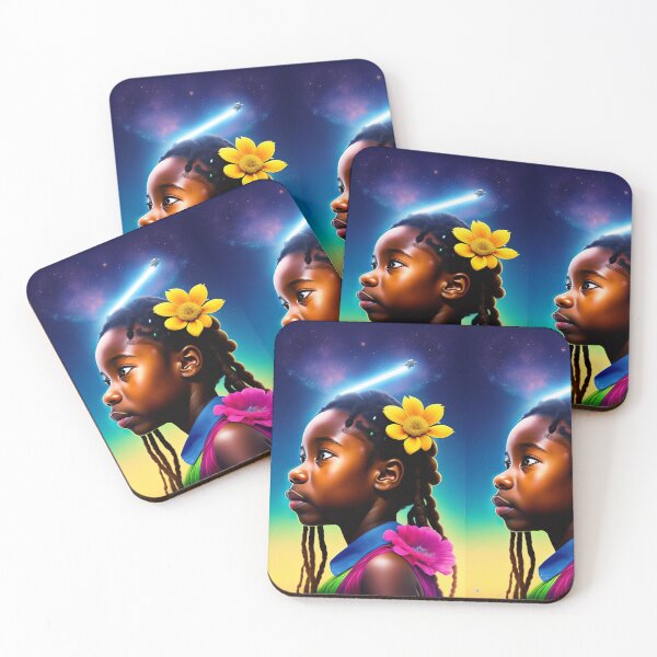 Item preview, Beautiful Black Girl with Floral Rastafarian Hair designed and sold by CSJ7.