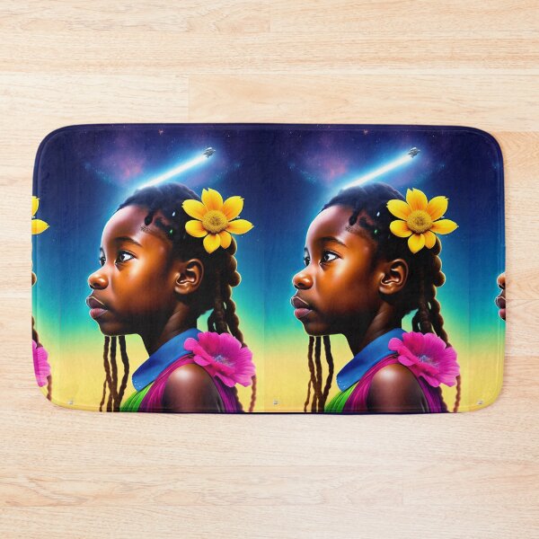 Item preview, Beautiful Black Girl with Floral Rastafarian Hair designed and sold by CSJ7.