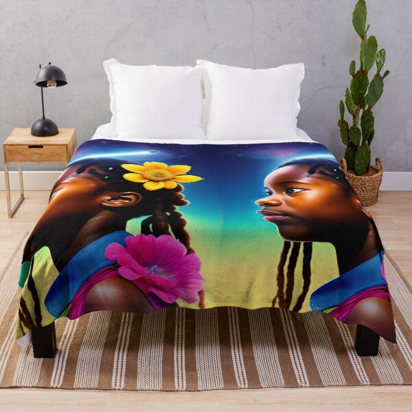 Item preview, Beautiful Black Girl with Floral Rastafarian Hair designed and sold by CSJ7.