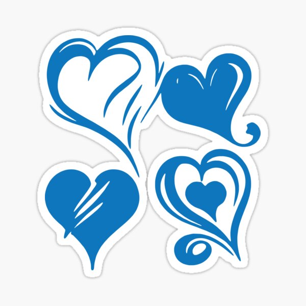 Blue Heart Stickers Baby Blue Stickers, Set of 108, 0.75 X 0.75