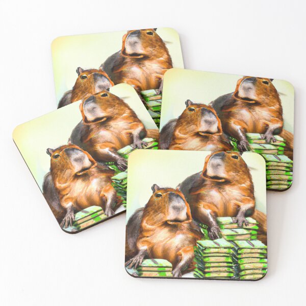 Item preview, Capybaras on Stacks of Money designed and sold by CatPaintStore.
