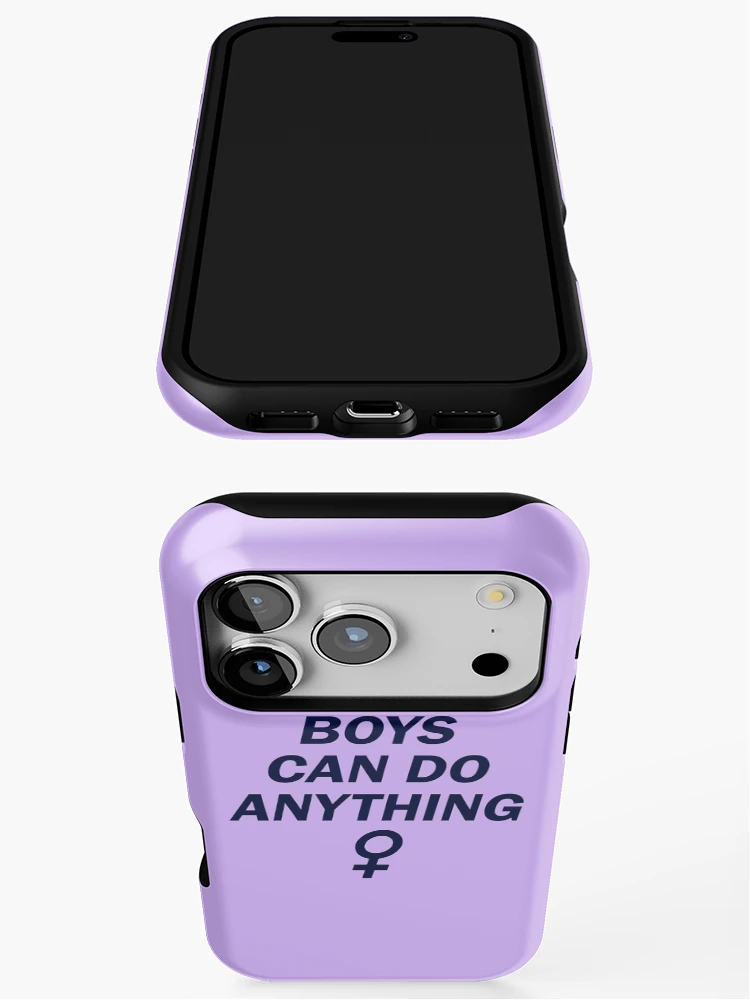Thumbnail 3 of 4, iPhone Case, BOYS CAN DO ANYTHING ♀, blue designed and sold by gardengrease.