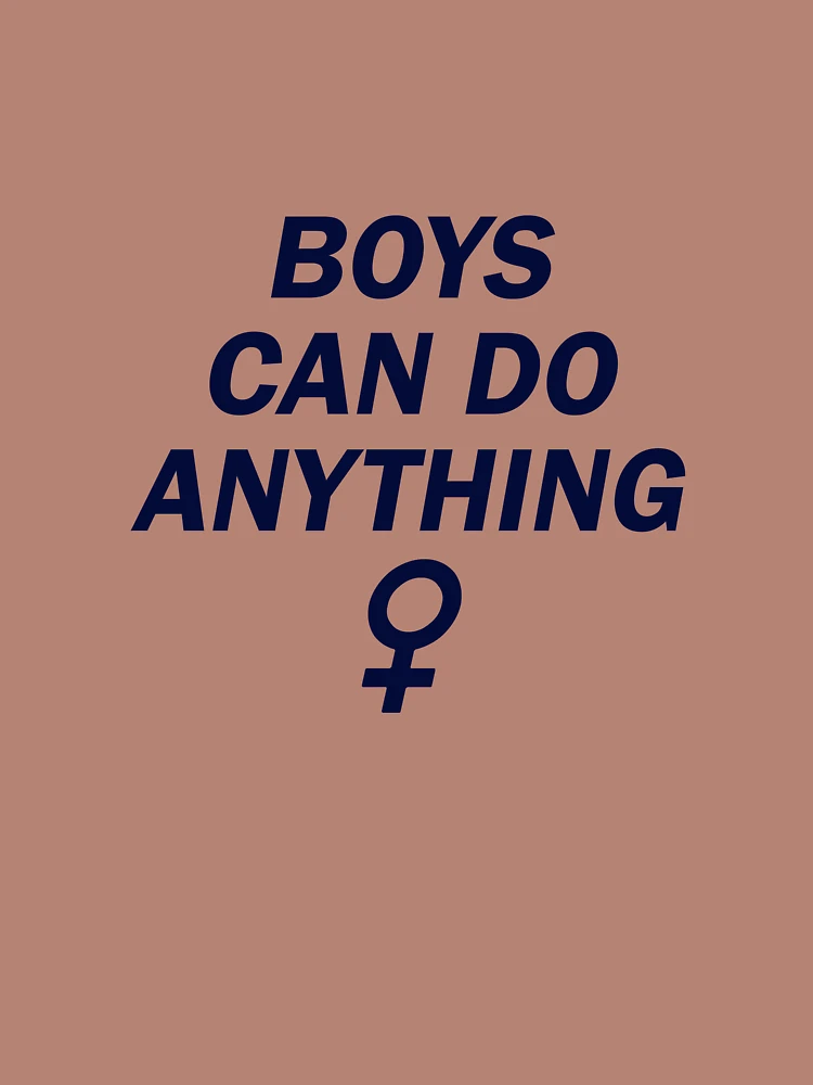 Thumbnail 4 of 4, Boxy T-Shirt, BOYS CAN DO ANYTHING ♀, blue designed and sold by gardengrease.