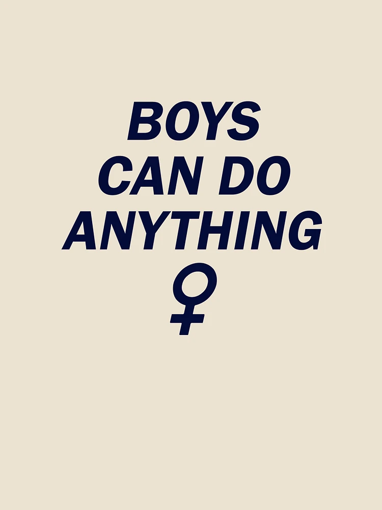 Thumbnail 4 of 4, Relaxed T-Shirt, BOYS CAN DO ANYTHING ♀, blue designed and sold by gardengrease.