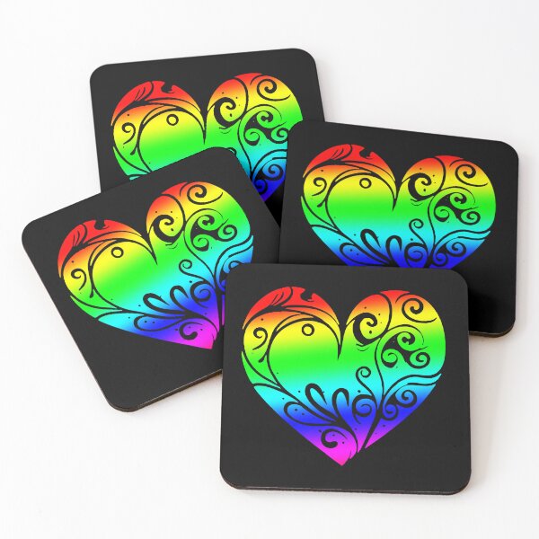 Item preview, Decorated Hearts. Rainbow version  designed and sold by RetroNeon.