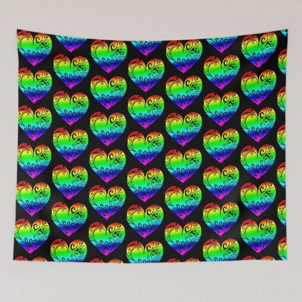 Item preview, Decorated Hearts. Rainbow version  designed and sold by RetroNeon.