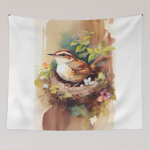 Item preview, Carolina Wren watercolor print designed and sold by Patrick Edwards.