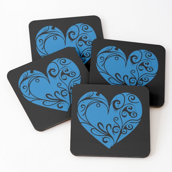 Item preview, Decorated Hearts. Light blue version  designed and sold by RetroNeon.