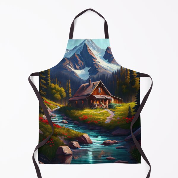 Item preview, Oil Painting Cabin beside mountain stream 2 designed and sold by Artistic Pandas.