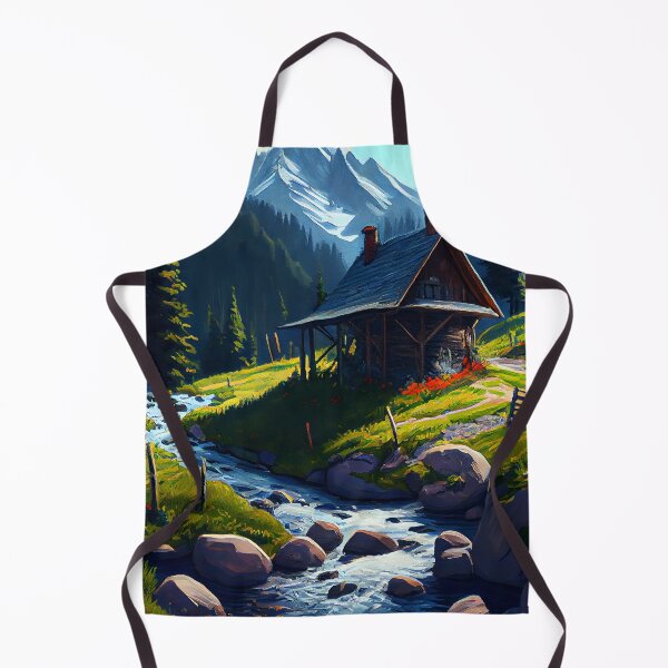 Item preview, Oil Painting Cabin beside mountain stream 3 designed and sold by Artistic Pandas.