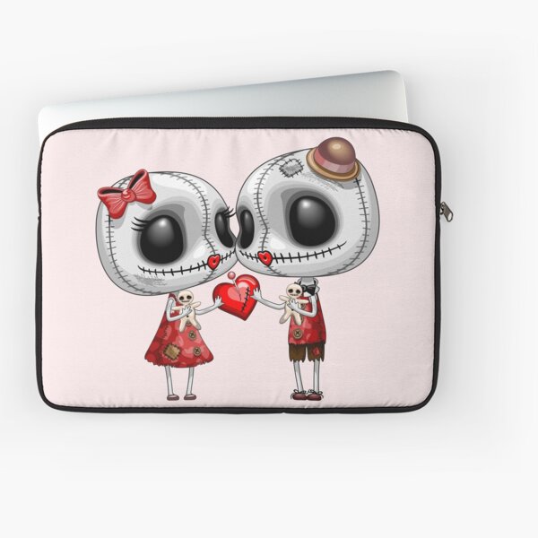 Voodoo Dolls kiss in Love Cute Characters Laptop Sleeve