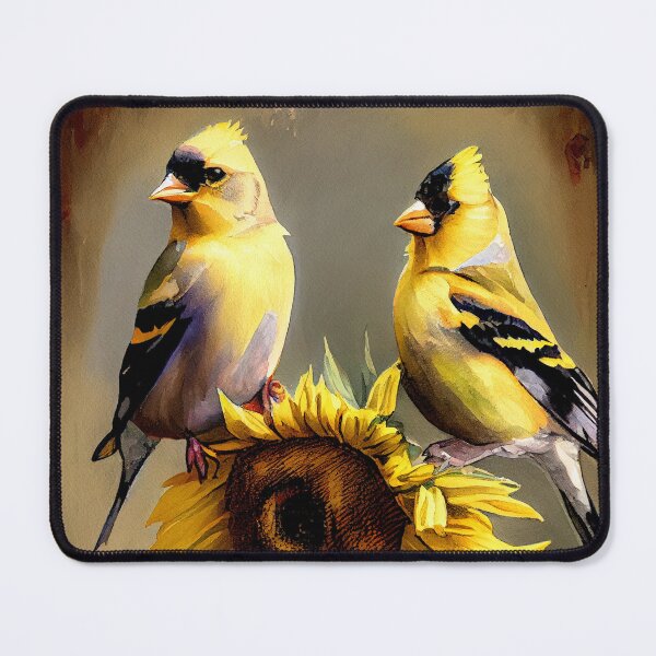 Item preview, Watercolor Goldfinch print with Sunflower designed and sold by Patrick Edwards.