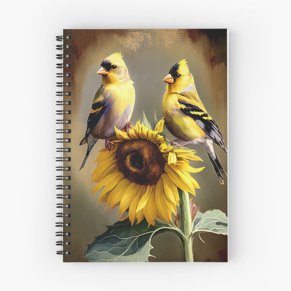 Item preview, Watercolor Goldfinch print with Sunflower designed and sold by Patrick Edwards.