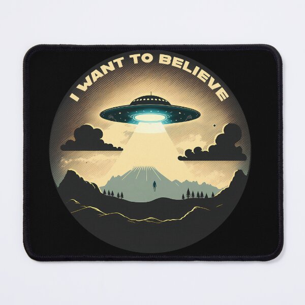Item preview, I Want to Believe UFO Spaceship in the Sky with Abduction designed and sold by TheJadeCat.
