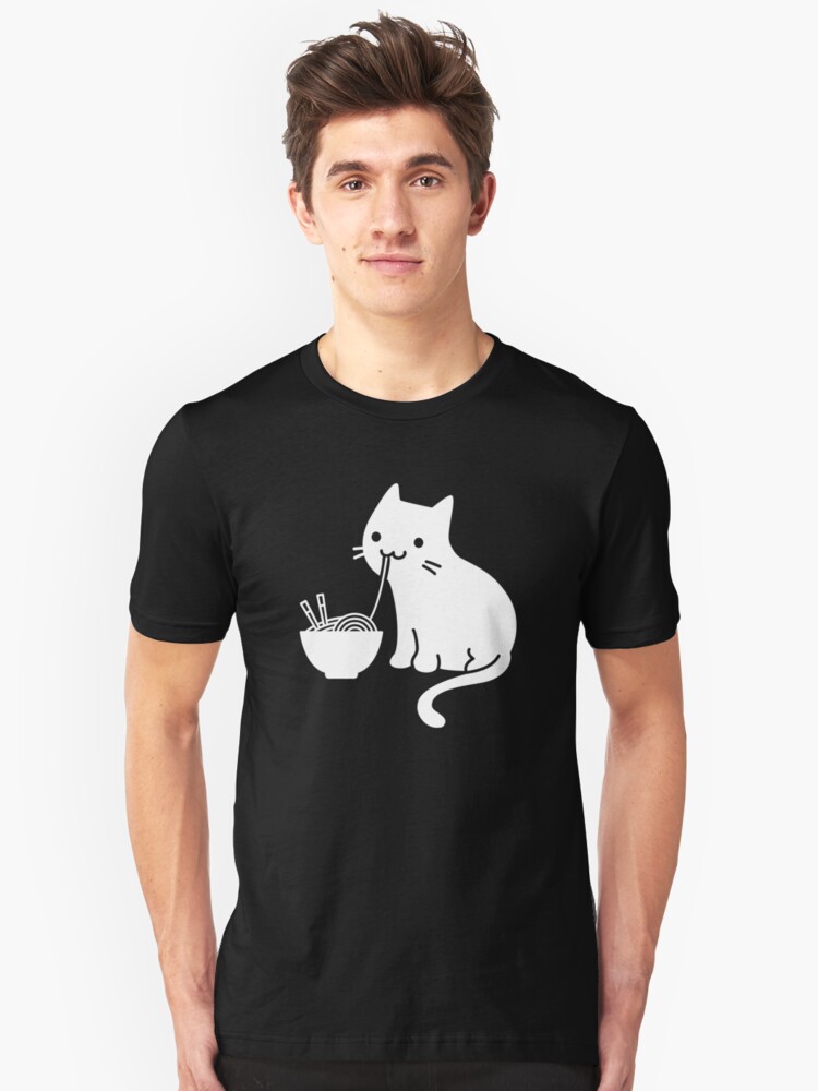 Alternative Ansicht von Nette Katze, die Ramen isst Slim Fit T-Shirt