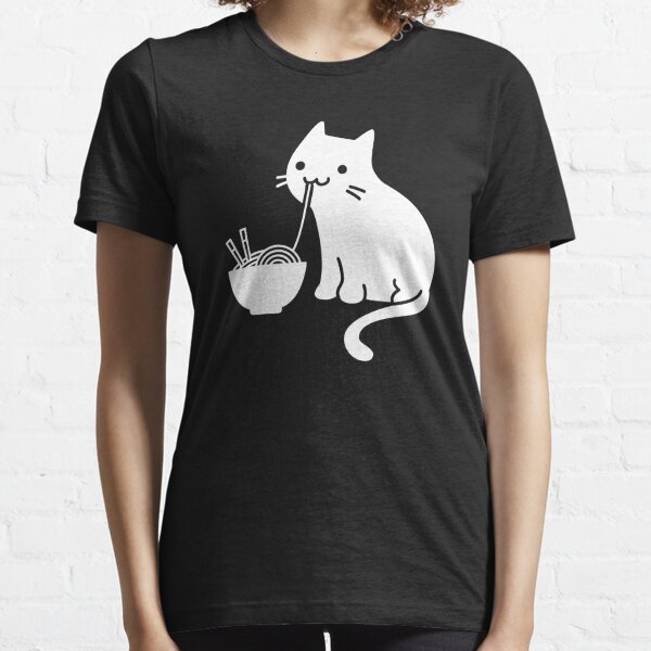 camiseta negra gato kawaii