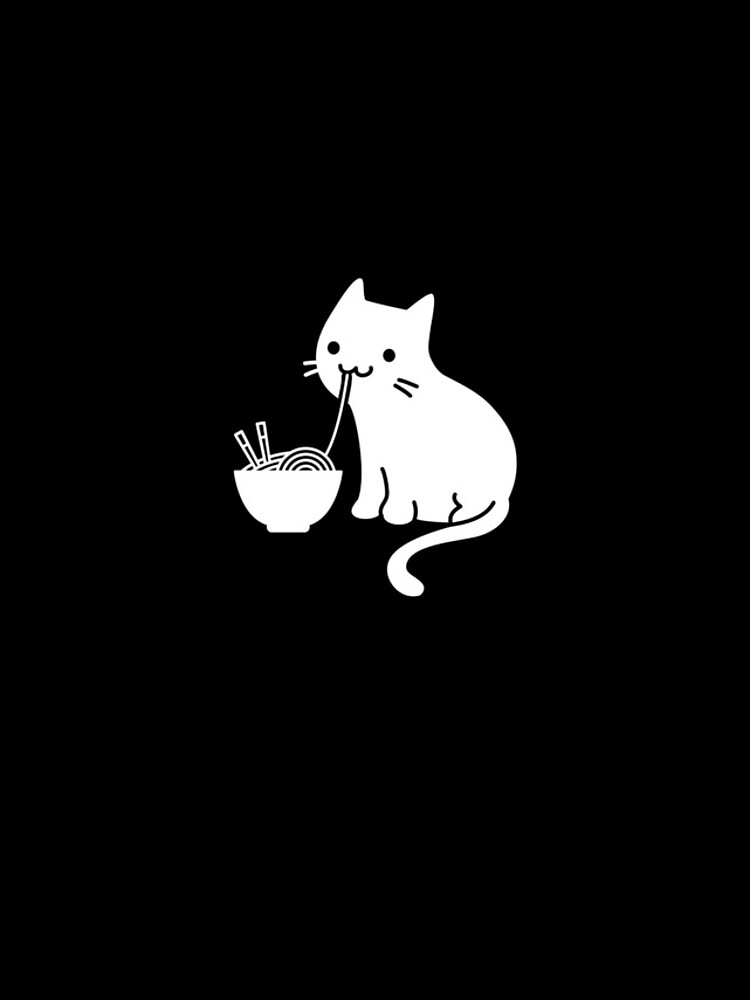 Cute Cat Eating Ramen by ethandirks