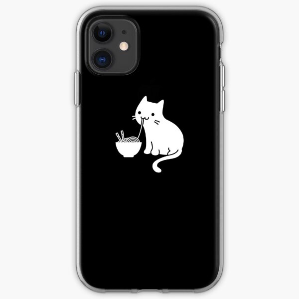 Cute Cat Eating Ramen iPhone Soft Case