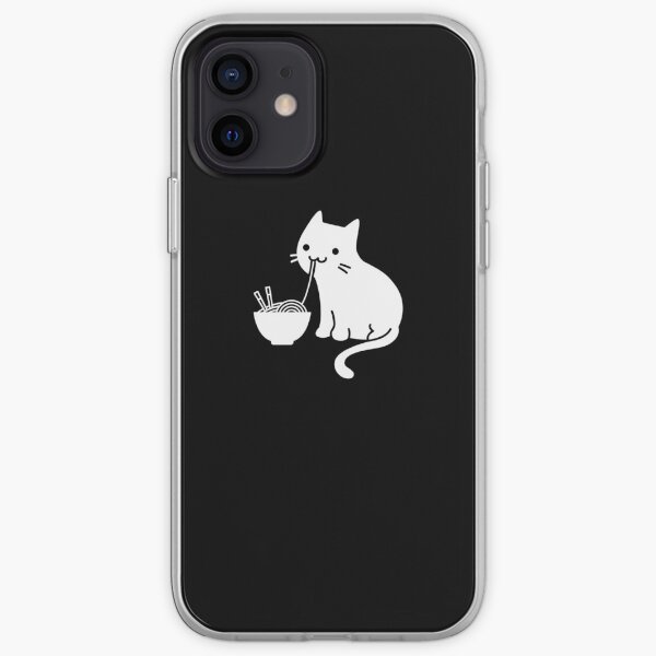 Cute Cat Eating Ramen iPhone Soft Case