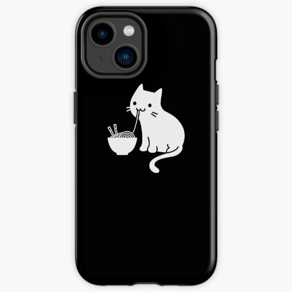 Cute Cat Eating Ramen iPhone Tough Case
