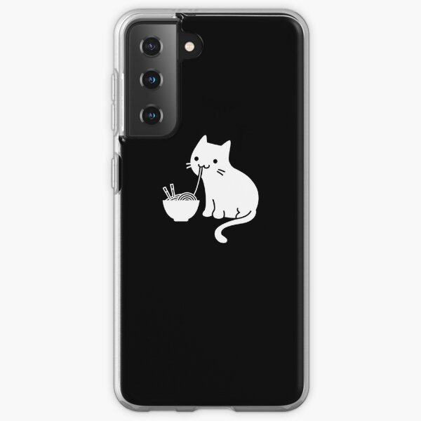 Lindo gato comiendo ramen Funda blanda para Samsung Galaxy